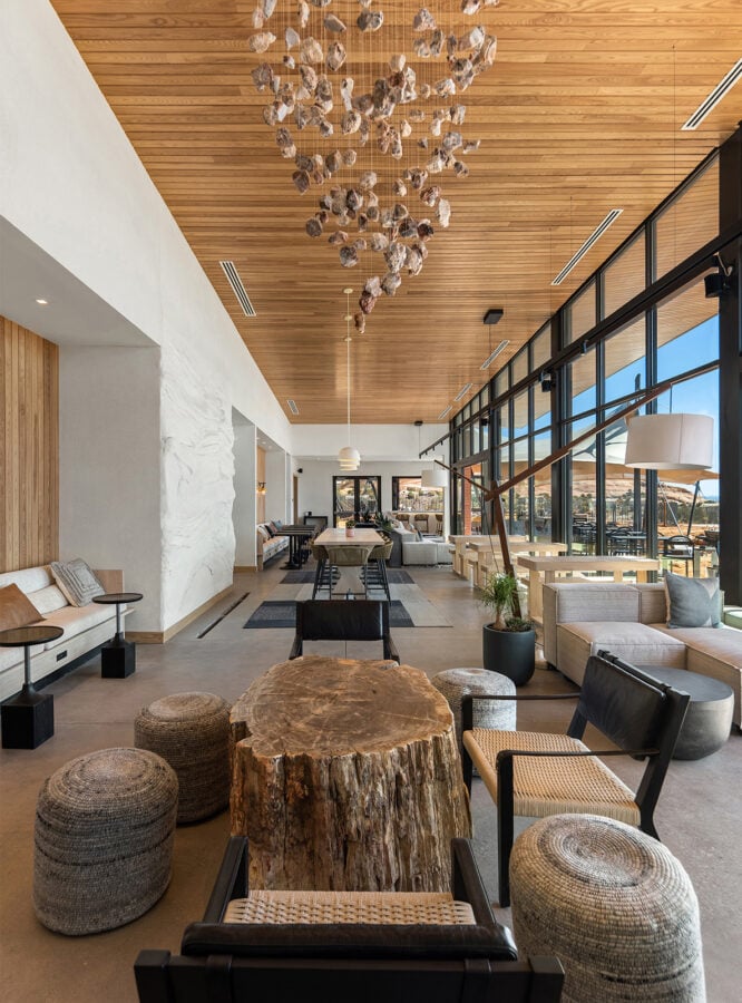 View of ULUM Moab's lobby lounge